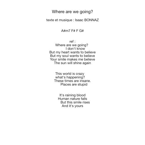 Where are we going?